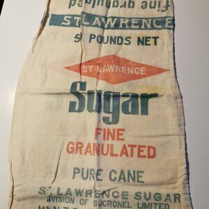 St. Lawrence Diamond Granulated Sugar Canvas 50lbs Sack Bag Vintage Montreal